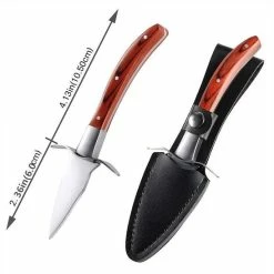 Oestermes Set Met Snijbestendige Handschoenen - Veilig Oesters Openen - Snijwerende Handschoenen - Keuken Accessoires - Bruin | Lobster Family -Maxwell & Williams winkel 550x548 13