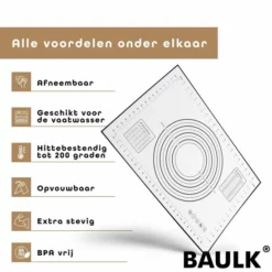 Deegroller - Bakmat - Verstelbare Deegroller - Bakspullen - RVS - Deegmat - Antikleef - Baulk® -Maxwell & Williams winkel 550x550 156