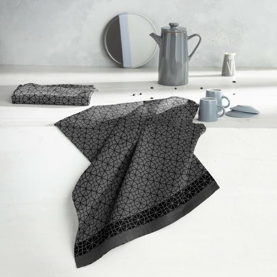 DDDDD 2x Theedoek + 2x Keukendoek Chrystal - Black 6 DDDDD 2x Theedoek + 2x Keukendoek Chrystal - Black - Afbeelding 4