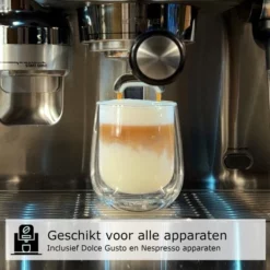 Altom Design Luxe Dubbelwandige Koffieglazen - Dubbelwandige Theeglazen - Cappuccino Glazen - 250 ML - Set Van 4 -Maxwell & Williams winkel 550x550 182