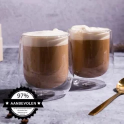 Altom Design Luxe Dubbelwandige Koffieglazen - Dubbelwandige Theeglazen - Cappuccino Glazen - 250 ML - Set Van 4 -Maxwell & Williams winkel 550x550 183