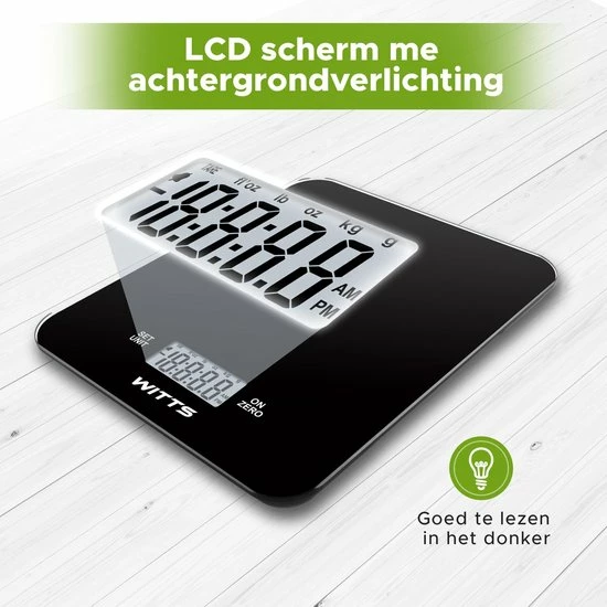 Witts Digitale Precisie Keuken Weegschaal – 1gr Tot 15 Kg – Tarra Functie – Elektrisch – Zwart 8 Witts Digitale Precisie Keuken Weegschaal – 1gr Tot 15 Kg – Tarra Functie – Elektrisch – Zwart - Afbeelding 6