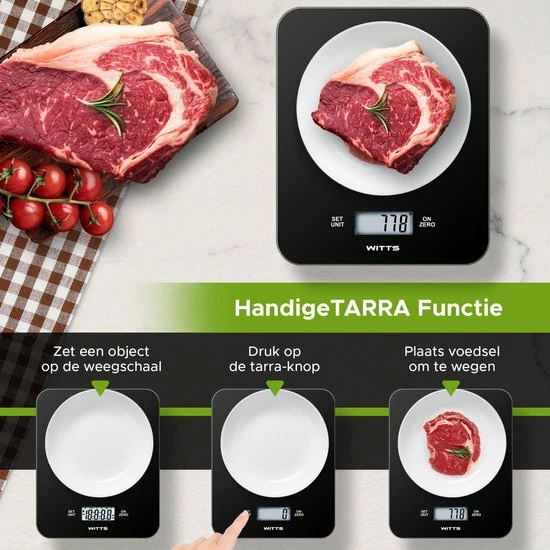 Witts Digitale Precisie Keuken Weegschaal – 1gr Tot 15 Kg – Tarra Functie – Elektrisch – Zwart 9 Witts Digitale Precisie Keuken Weegschaal – 1gr Tot 15 Kg – Tarra Functie – Elektrisch – Zwart - Afbeelding 7