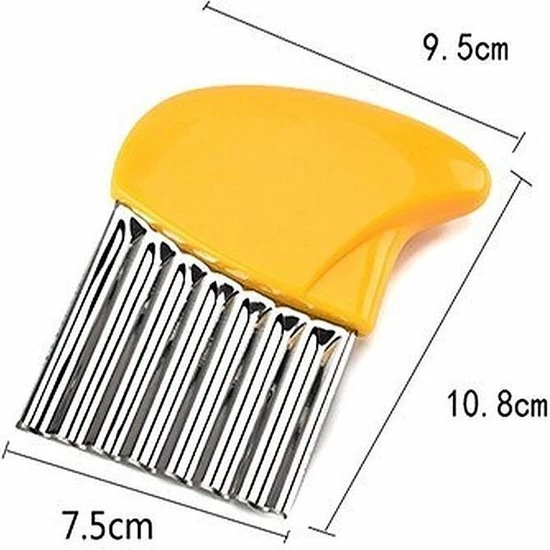 Miro Ecommerce Multifunctionele Groenten Slicer - Kartelmes - Frietsnijder - Golvend Mes - Geel 4 Miro Ecommerce Multifunctionele Groenten Slicer - Kartelmes - Frietsnijder - Golvend Mes - Geel - Afbeelding 2