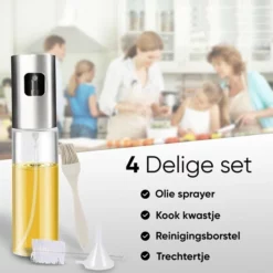 Dele® RVS Olijfolie Sprayer Met Accessoires – Cooking Spray – Bakspray – Olie Fles Spuit – Olieverstuiver Voor Keuken – 100ml -Maxwell & Williams winkel 550x550 205