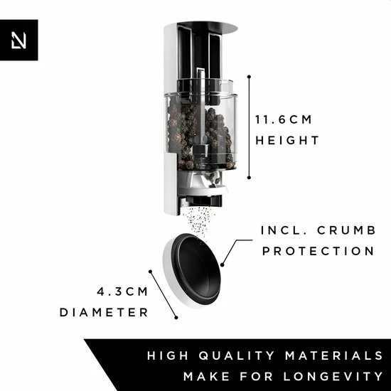 LARS NYSØM Zout- En Pepermolen Set 'Sjæl' Black/White 6 LARS NYSØM Zout- En Pepermolen Set 'Sjæl' Black/White - Afbeelding 4