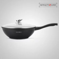 Royalty Line Marble Coating Wok - Met Glazen Deksel - Zwart - 30 Cm -Maxwell & Williams winkel 550x550 260