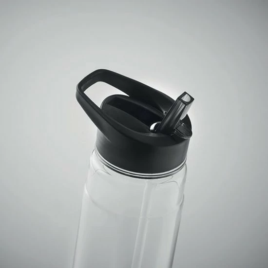 Merkloos Drinkfles Met Rietje - Waterfles - Drinkfles Volwassenen - Flip-top Deksel - RPET - Polypropyleen - 650ML - Zwart 4 Merkloos Drinkfles Met Rietje - Waterfles - Drinkfles Volwassenen - Flip-top Deksel - RPET - Polypropyleen - 650ML - Zwart - Afbeelding 2