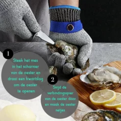 TEN® - RVS Oesterhandschoen Maat M Met Binnenhandschoen + Recepten EBook & Giftcard - Slagershandschoen - Snijbestendige Vlees Handschoenen - Oester Vis Seafood - Giftset/Cadeauverpakking -Maxwell & Williams winkel 550x550 272