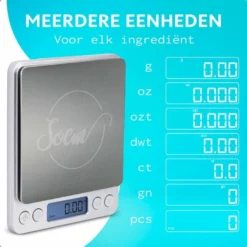 SOEM Products SOEM® Keukenweegschaal Digitaal Met Kom En Witte Maatlepel Set – Compacte Precisie Weegschaal 0.1 Gram – Koffie Weegschaal – RVS Weegschaal – Tarra Functie | Black Friday 2022 - Sinterklaas - Kerst -Maxwell & Williams winkel 550x550 291