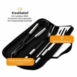 CuisiNoon® BBQ Accessoires Set - Incl. Opberghoes - BBQ Set Met BBQ Tang, Vork, Spatel En Spiezen -Maxwell & Williams winkel 550x550 353