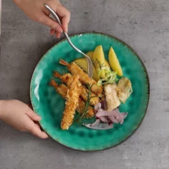 Merkloos Combiservies, 24-delig Coco Tafelservies Van Aardewerk, Raku Glazuur Effect Serviesset, Bevat Mueslikommen, Dessertborden En Dinerborden Voor 8 Personen In Vintage Look, Groen -Maxwell & Williams winkel 550x550 383