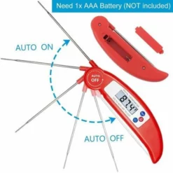 Gohh® Gohh Digitale Vleesthermometer - Kookthermometer - Suikerthermometer - Inklapbare Sonde - BBQ Thermometer - LCD Scherm - Meter Tot 300 °C - Rood -Maxwell & Williams winkel 550x550 396
