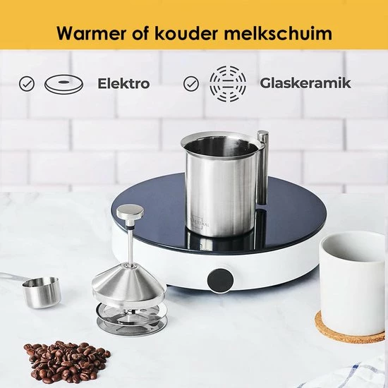 Silberthal - Melkopschuimer - Handmatige Melkopschuimer - 400 Ml - Zilver - Roestvrijstaal - Melkschuimer - Cadeau 7 Silberthal - Melkopschuimer - Handmatige Melkopschuimer - 400 Ml - Zilver - Roestvrijstaal - Melkschuimer - Cadeau - Afbeelding 5
