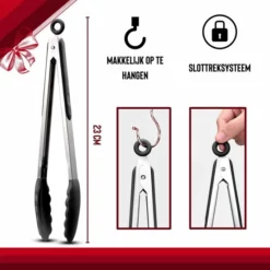 Rednas Vleeshamer Pakket - Incl. Giftbox - Sinterklaas Cadeautjes - Vleesvermalser - BBQ Accessoires - Vleestang/Bakkwast/Kruidenpotje - RVS 304 -Maxwell & Williams winkel 550x550 419