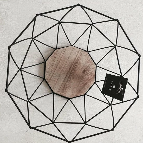 Gusta® Gusta Fruitmand - Metaal - Hout - 26x25x12 Cm 4 Gusta® Gusta Fruitmand - Metaal - Hout - 26x25x12 Cm - Afbeelding 2