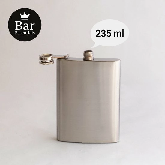 Bar Essentials® Heupfles RVS - Zakflacon - Platvink - Heupflacon - Gifbox 7 Bar Essentials® Heupfles RVS - Zakflacon - Platvink - Heupflacon - Gifbox - Afbeelding 5