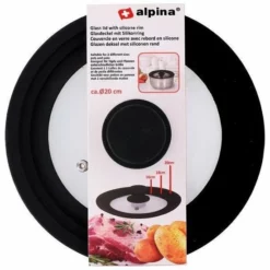 Alpina Kitchen & Home Universele Glazen Deksel Met Siliconen Rand - Voor Pannen Van Ø16 Cm Tot 20 Cm -Maxwell & Williams winkel 550x550 488