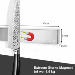 Paudin Premium Hygiënische Magneetstrip - Extra Lange 45 Centimeter Magnetische Messenhouder - Messenblok - Messenstrip- Black Friday - Sint En Kerst -Maxwell & Williams winkel 550x550 493