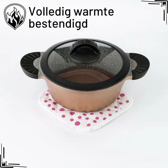 Tavas Sevilya Ovenwant Met Pannenlap Vepakt - Paarse Stippels Katoen, Thermolite Hittebestendig Tot 200°C Set Van 2 | Pannenlappen En Ovenwanten Set Ovenhandschoenen 8 Tavas Sevilya Ovenwant Met Pannenlap Vepakt - Paarse Stippels Katoen, Thermolite Hittebestendig Tot 200°C Set Van 2 | Pannenlappen En Ovenwanten Set Ovenhandschoenen - Afbeelding 6