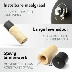 Homeon Peper En Zoutmolen Set - Pepermolen En Zoutmolen - 2 Stuks - Rubberhout - Kleur: Hout/zwart 14 Homeon Peper En Zoutmolen Set - Pepermolen En Zoutmolen - 2 Stuks - Rubberhout - Kleur: Hout/zwart -Maxwell & Williams winkel 550x550 578