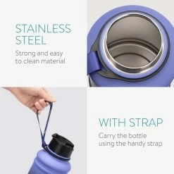 Navaris Fitness Drinkfles 1,3 Liter - Lichte Waterfles Van Roestvrij Staal Blauw - Grote Blauwe Waterfles RVS Voor Sport, Fitness, Yoga En Kamperen -Maxwell & Williams winkel 550x550 599