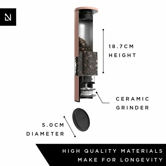 LARS NYSØM Zout- En Pepermolen Set 'Lagom' Nude 6 LARS NYSØM Zout- En Pepermolen Set 'Lagom' Nude - Afbeelding 4