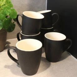 OTIX Koffiekopjes - Met Oor - Set Van 6 - Theekoppen - 340ml - Zwart - Keramiek -Maxwell & Williams winkel 550x550 628