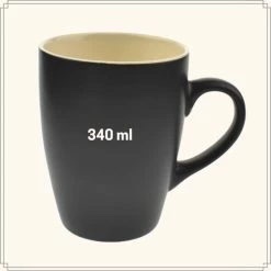 OTIX Koffiekopjes - Met Oor - Set Van 6 - Theekoppen - 340ml - Zwart - Keramiek -Maxwell & Williams winkel 550x550 631