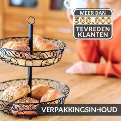 Chefarone Fruit Etagère - Fruitmand – Fruitschaal – Groentemand – Opberger – 2 Laags – Metaal - Zwart 16 Chefarone Fruit Etagère - Fruitmand – Fruitschaal – Groentemand – Opberger – 2 Laags – Metaal - Zwart -Maxwell & Williams winkel 550x550 657