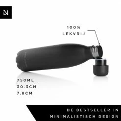 LARS NYSØM Roestvrijstalen Drinkfles 'Ivrig' 750ml Onyx Black -Maxwell & Williams winkel 550x550 720