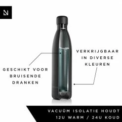 LARS NYSØM Roestvrijstalen Drinkfles 'Ivrig' 750ml Onyx Black -Maxwell & Williams winkel 550x550 722