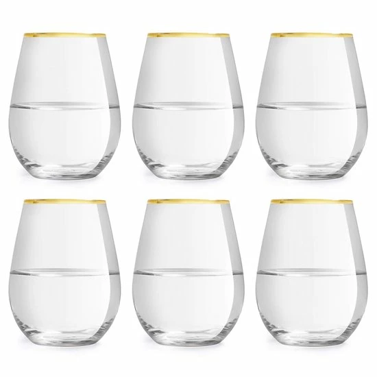 Libbey Waterglas Atlin - 350 Ml / 35 Cl - Set Van 6 - Ideaal Voor Het Kerstdiner - Gouden Rand - Klassiek - Feestelijk 3 Libbey Waterglas Atlin - 350 Ml / 35 Cl - Set Van 6 - Ideaal Voor Het Kerstdiner - Gouden Rand - Klassiek - Feestelijk