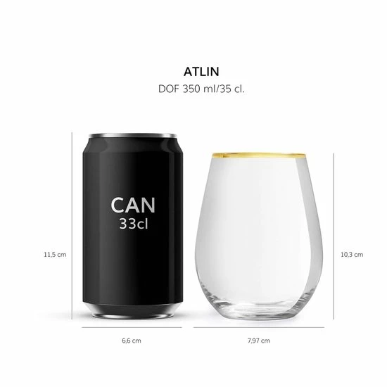 Libbey Waterglas Atlin - 350 Ml / 35 Cl - Set Van 6 - Ideaal Voor Het Kerstdiner - Gouden Rand - Klassiek - Feestelijk 6 Libbey Waterglas Atlin - 350 Ml / 35 Cl - Set Van 6 - Ideaal Voor Het Kerstdiner - Gouden Rand - Klassiek - Feestelijk - Afbeelding 4