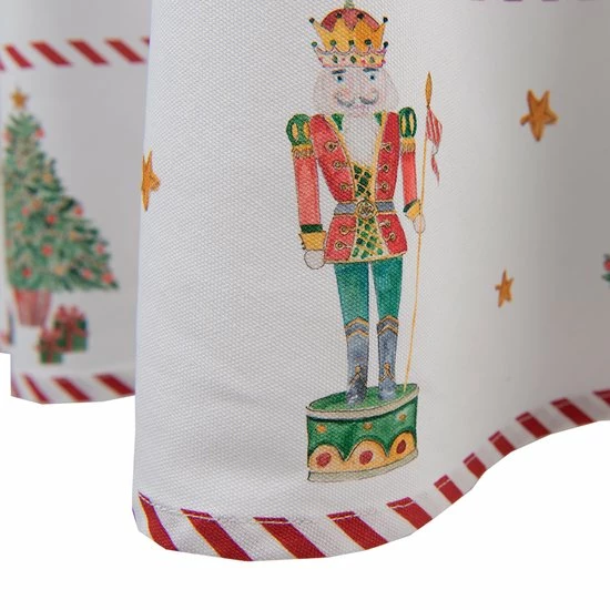 Clayre & Eef Tafelkleed Kerst Ø 170 Cm Wit Groen Katoen Rond Notenkrakers Tafellaken Tafellinnen Tafeltextiel 4 Clayre & Eef Tafelkleed Kerst Ø 170 Cm Wit Groen Katoen Rond Notenkrakers Tafellaken Tafellinnen Tafeltextiel - Afbeelding 2