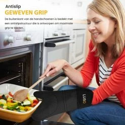 LUSQ® Ovenwanten - Ovenhandschoenen - Hittebestendig Tot 230 °C - Siliconen - Zwart - Koken - Keukenaccessoires - 2 Stuks -Maxwell & Williams winkel 550x550 802