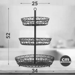 Chefarone Fruit Etagère - Fruitmand – Fruitschaal – Groentemand – Opberger – 3 Laags – Metaal - Zwart 14 Chefarone Fruit Etagère - Fruitmand – Fruitschaal – Groentemand – Opberger – 3 Laags – Metaal - Zwart -Maxwell & Williams winkel 550x550 91