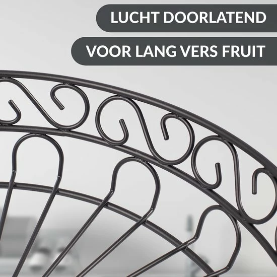 Chefarone Fruit Etagère - Fruitmand – Fruitschaal – Groentemand – Opberger – 3 Laags – Metaal - Zwart 8 Chefarone Fruit Etagère - Fruitmand – Fruitschaal – Groentemand – Opberger – 3 Laags – Metaal - Zwart - Afbeelding 6