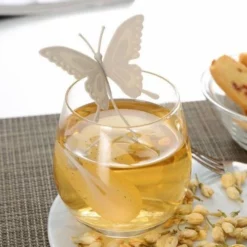 Merkloos Theefilter Vlinder Grijs - Voor Losse Thee