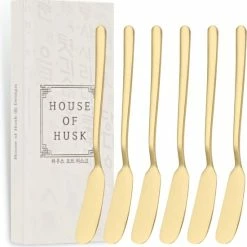 House Of Husk Botermesjes Set - Goud - RVS - Botermes - Smeermessen - Tapas Mesjes - 6 Stuks -Maxwell & Williams winkel 550x556 6