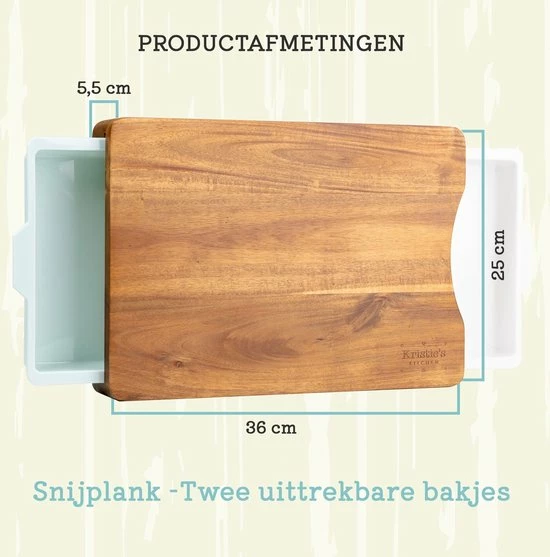 Kristies Kitchen Snijplank Met 2 Opvangbakken Kristie’s Kitchen - Borrelplank - Tapasplank - Antislip - Acacia 13 Kristies Kitchen Snijplank Met 2 Opvangbakken Kristie’s Kitchen - Borrelplank - Tapasplank - Antislip - Acacia - Afbeelding 11