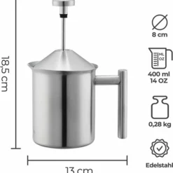 Silberthal - Melkopschuimer - Handmatige Melkopschuimer - 400 Ml - Zilver - Roestvrijstaal - Melkschuimer - Cadeau 19 Silberthal - Melkopschuimer - Handmatige Melkopschuimer - 400 Ml - Zilver - Roestvrijstaal - Melkschuimer - Cadeau -Maxwell & Williams winkel 550x560 4