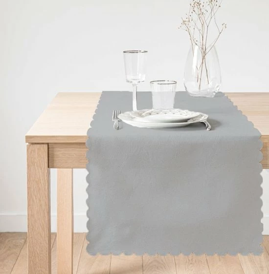 De Groen Home Bedrukt Velvet Textiel Tafelloper -Licht Grijs - Fluweel - Runner 45x135 3 De Groen Home Bedrukt Velvet Textiel Tafelloper -Licht Grijs - Fluweel - Runner 45x135