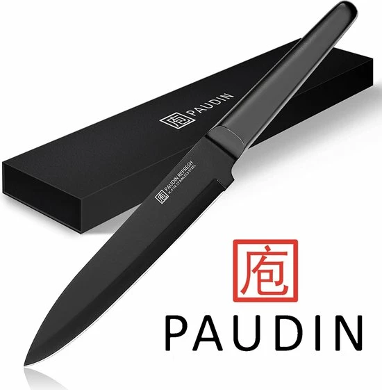 PAUDIN RC3 Professioneel RVS Keramisch Gecoat Vleesmes 20 Cm - Vlijmscherp Keukenmes Gemaakt Van Hoogwaardig Roestvast Duits Carbonstaal - Zwarte Non-Stick Keramische Coating - Extra Hygiënisch 3 PAUDIN RC3 Professioneel RVS Keramisch Gecoat Vleesmes 20 Cm - Vlijmscherp Keukenmes Gemaakt Van Hoogwaardig Roestvast Duits Carbonstaal - Zwarte Non-Stick Keramische Coating - Extra Hygiënisch