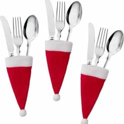 Merkloos Kerstmutsjes Voor Bestek (6 Stuks) - Versiering / Decoratie Kersttafel - Feestelijk Kerstdiner 9 Merkloos Kerstmutsjes Voor Bestek (6 Stuks) - Versiering / Decoratie Kersttafel - Feestelijk Kerstdiner -Maxwell & Williams winkel 550x565 2