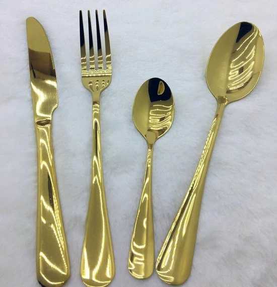 24-delig Luxe Gouden Bestekset - 6-persoons - In Luxe Doos - Product Quality & Satisfaction - Roestvrij Staal - Rondo 5 24-delig Luxe Gouden Bestekset - 6-persoons - In Luxe Doos - Product Quality & Satisfaction - Roestvrij Staal - Rondo - Afbeelding 3