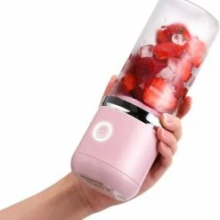Blend In - Blender To Go - Smoothie Maker - Oplaadbare Mini Blender - Smoothies & Shakes - Draadloos & Draagbaar - Fruit Mixer - USB Oplaadbaar - 350ML - Roze -Maxwell & Williams winkel 550x577 3