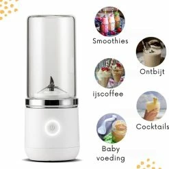 Blend In - Blender To Go - Smoothie Maker - Oplaadbare Mini Blender - Smoothies & Shakes - Draadloos & Draagbaar - Fruit Mixer - USB Oplaadbaar - 350ML - Roze -Maxwell & Williams winkel 550x580 2