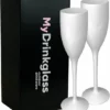 MyDrinkglass Plastic Champagne Glazen Reims Wit | Champagneglazen Plastic | 2 Stuks | Plastic Glazen | Zero Waste | Herbruikbaar | Onbreekbaar Champagneglas | 150 Ml | -Maxwell & Williams winkel 550x597