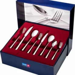 Sola Bestekset Montreux - Modern - 8 Persoons - 70 Delig - Zilverwit Edelstaal 18/10 - RVS - Zilver -Maxwell & Williams winkel 550x617